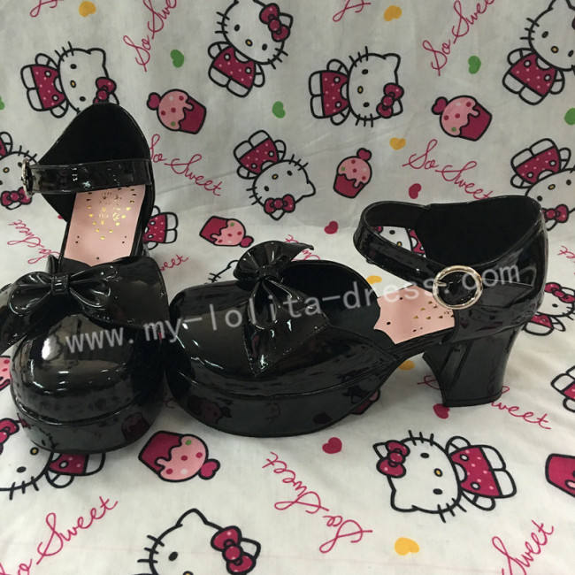 Bows Patent Leather Lolita Sandals