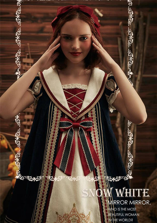 Classical Puppets ~White Snow Babydoll Style Daily Lolita OP -Ready Made