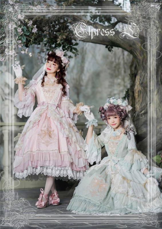 Elpress L ~The Fairy Kingdom Embroidery Lolita OP + Headdress Set -Ready Made