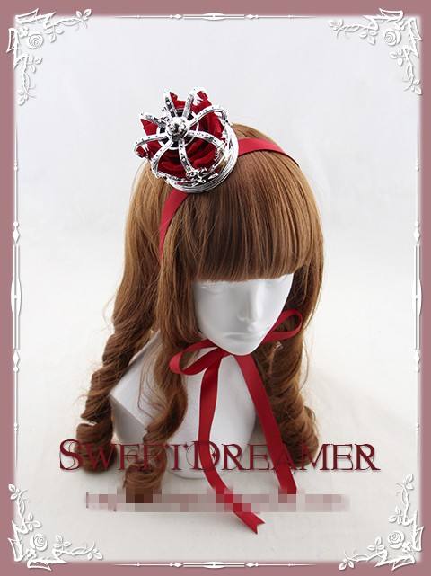 Sweet Dreamer Gold/Silver Rose Little Crown Lolita Headdress
