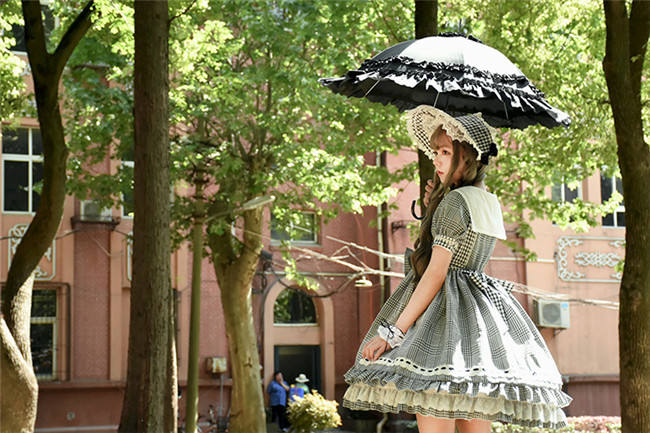 Not Stripe~ Sweet Gingham Lolita OP Dress off