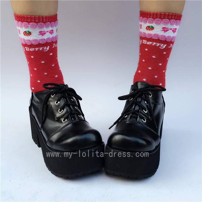 Gothic Black Lolita Heels Shoes with Platform