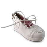 Sweet Heart Trim White Lolita Shoes