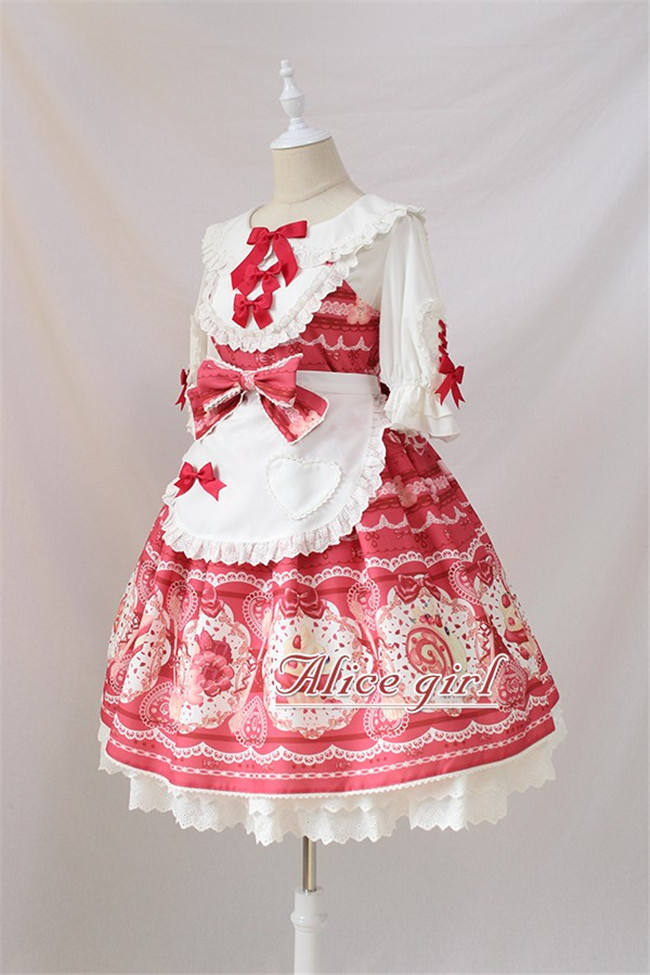 Dessert Chef~ Sweet Lolita JSK With Detachable Apron -Ready Made Light Blue Size S - In Stock
