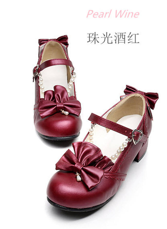 Cinderella~ Sweet Bow Beadchain Lolita Shoes