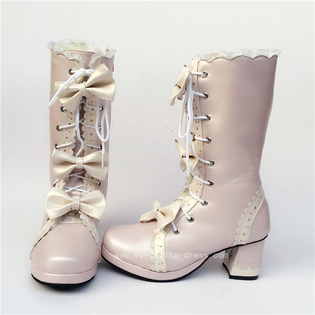 Sweet Bows Lolita Mid-calf Boots