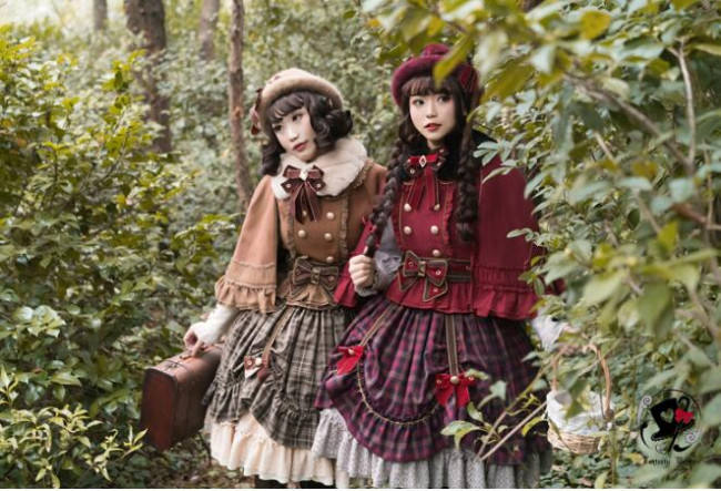 Little Red Riding Hood~ Classic Lolita Fish-bone Skirt + Blouse+Cape-Pre-order Closed