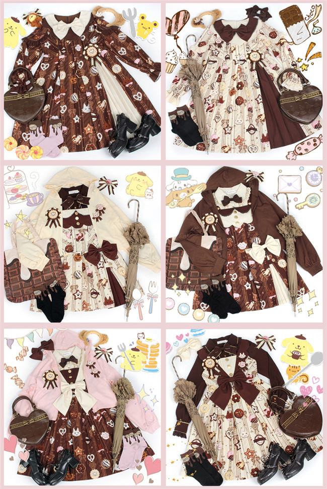 Chocolate Chip Cookies~ Sweet Lolita OP/JSK/Salopette/Hoodie