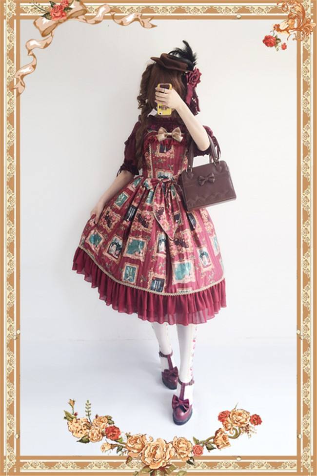 Still Life Picture Frame~ Lolita Printed JSK Dress -out