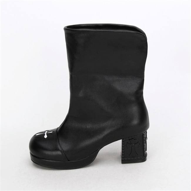 Angelic Imprint- Gothic Square Heels Lolita Short Boots