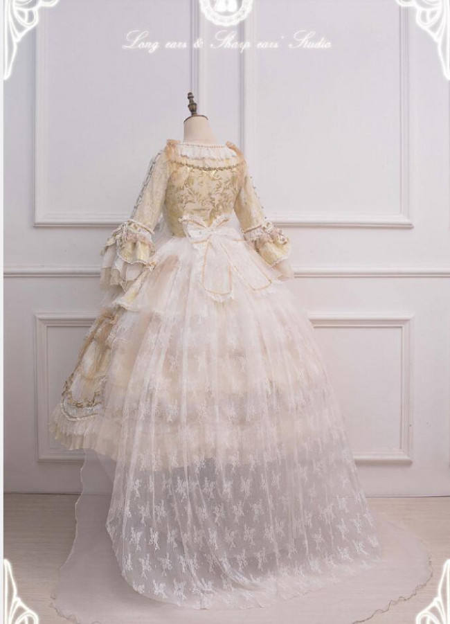 Ode to Love and Vows ~Luxury Lolita Fullset (OP + Necklace + Wristcuffs + Bonnet + Back Yarn) -Ready Made