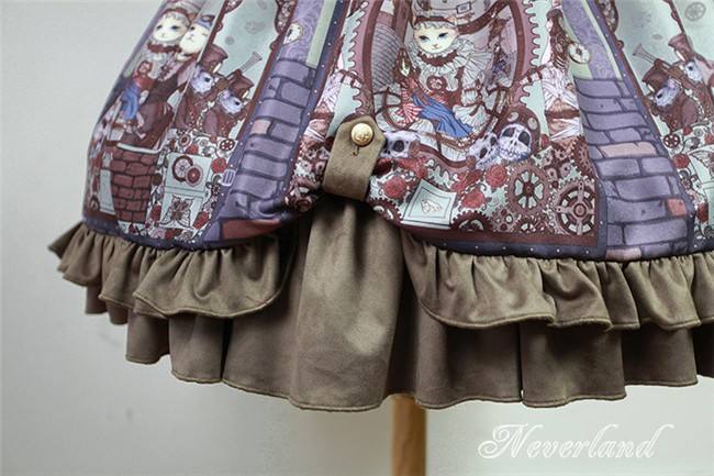 Neverland Lolita -Steampunk Cat- Lolita V-neck Corset JSK -Pre-order