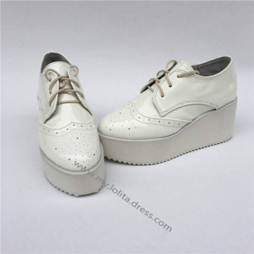 Sweet Glossy White Lolita High Platform Shoes