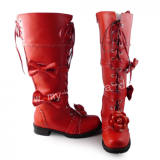 Girl's Sweet Red Lolita Boots