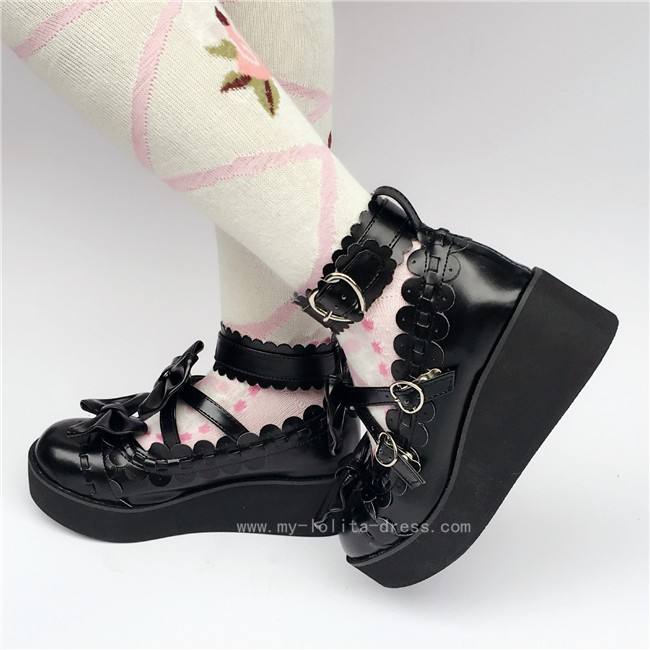 Sweet Red Whtie Lolita High Platform