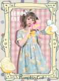 Lemon Cat~ Sweet Lolita Short Sleeves OP -out