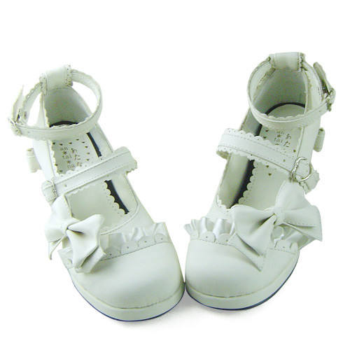 Double Straps Bows Lolita Shoes