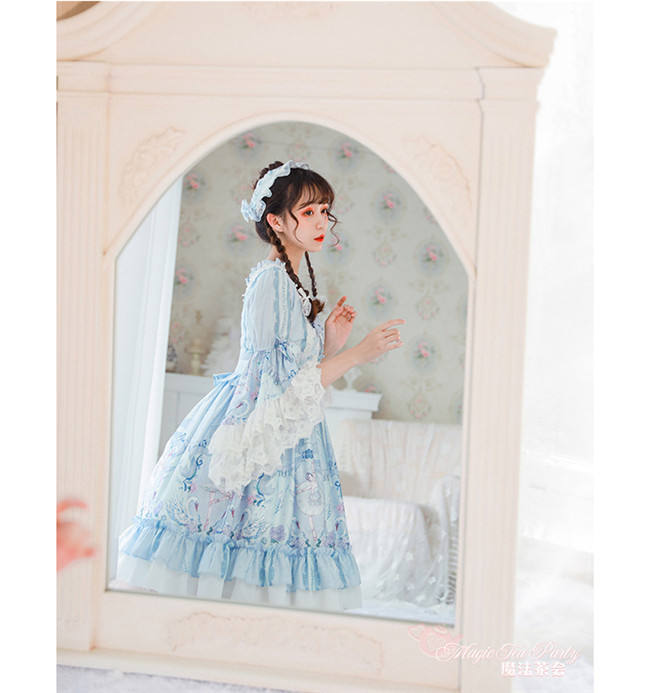 Magic Tea Party ~Swan Lake~ Classic Lolita OP/JSK-Ready Made