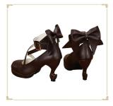 Angelic Imprint- Popular Brown Bow Lolita Anime Heels Shoes
