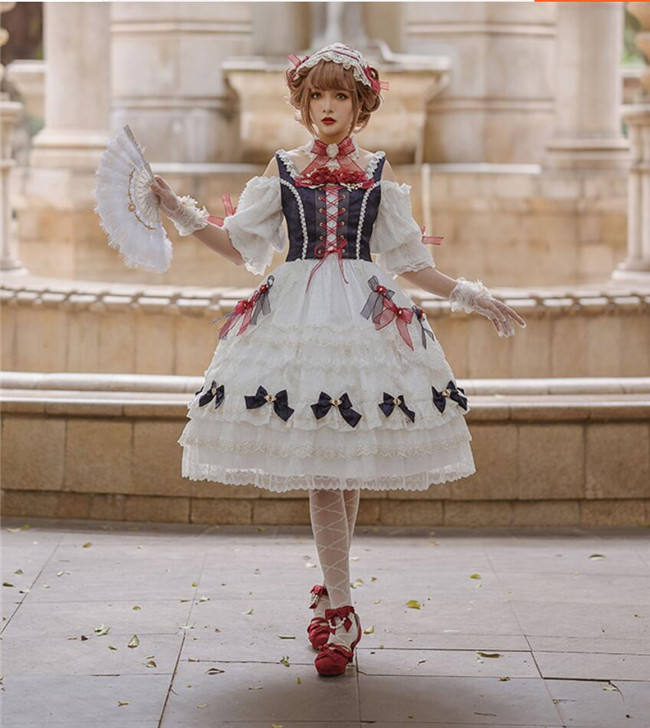 Little Dipper ~White Snow Lolita Vest + OP Set Short/Long Version
