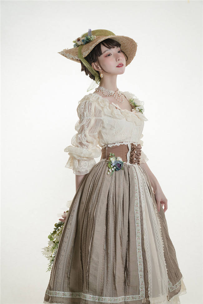 Miss Point ~ Salley Garden 2.0 Embroidery Vintage High Waist Lolita Skirt