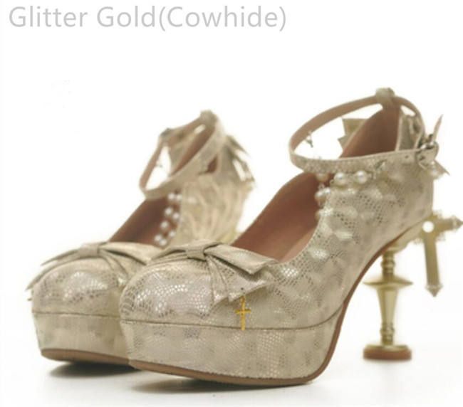 Mask of Baroque ~ Cross Candlestick Lolita Heels Shoes -11 Colors Pre-order Closed