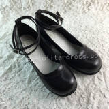 Gothic Matte Black Lolita Heels Shoes
