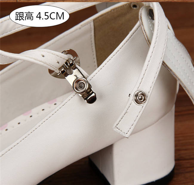 Angelic Imprint- Sweet T-shaped Straps Lolita Square Heel Shoes with Detachable Angel Wings