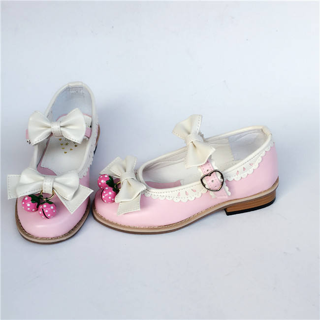 Sweet Bows Strawberry Lolita Low Heels Shoes