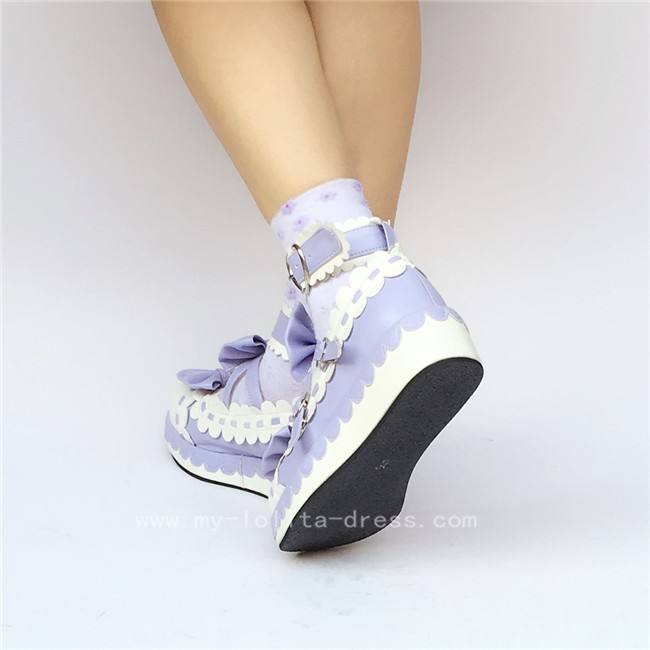 Sweet Red Whtie Lolita High Platform