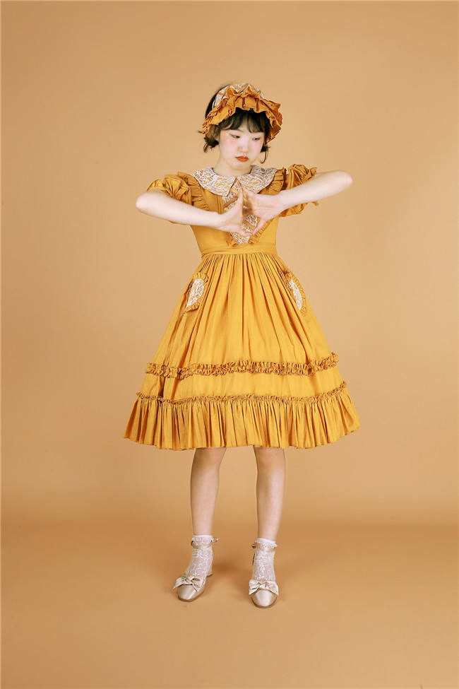Peach Heart~ Sweet Lolita Short Sleeves OP -Pre-order Closed