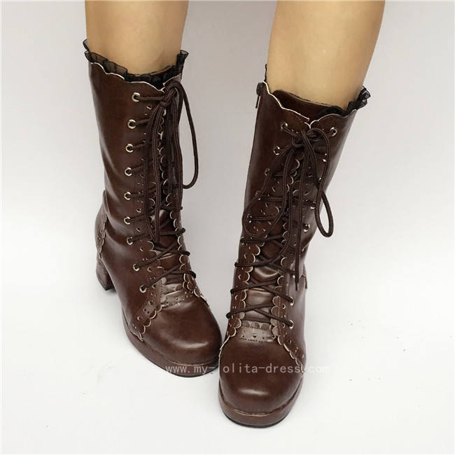 Sweet Coffee Lolita Mid-calf Boots