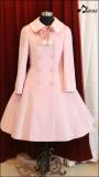 Sweet Pink A-line Long Lolita Winter Jacket 4 Colors
