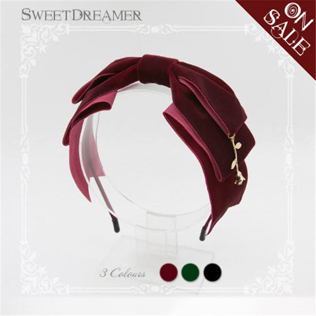 The Little Prince's Rose- Velvet Lolita Headbow -11 Colors