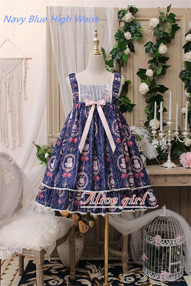 The Kittens In The Frame~ Sweet Lolita Printed JSK High Waist Pink Size S - In Stock