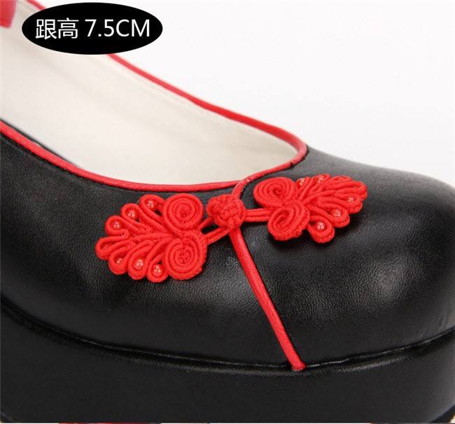 Angelic Imprint- Elegant Bow Embroidery Round/Square Heels Qi Lolita Shoes