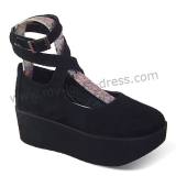 Black Velvet High Platform Lolita Shoes