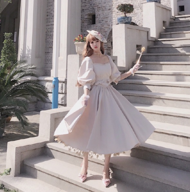 Gem Manor ~Elegant Vintage Lolita OP -Apricot L Size In Stock