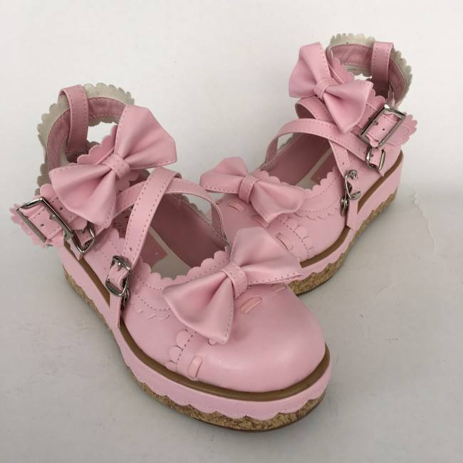 Shiny Purple Bows Lolita Shoes