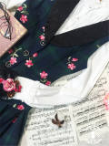 Miss Point Gingham Embroidery Lolita Vest+Skirt Set - Custom Tailor Available  -OUT