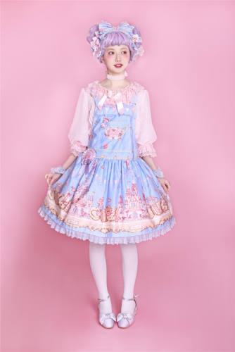 Sugar Carnival- Gold-stamping Pure Cotton Lolita Salopette
