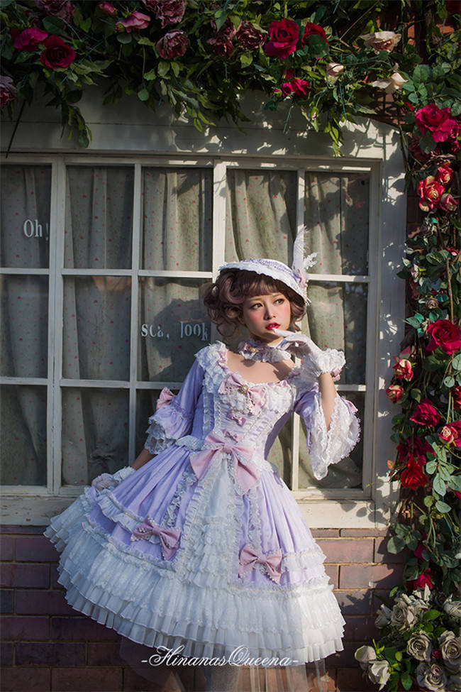 Moira~ Lolita Short Sleeves OP Dress -Sax Size XL In Stock