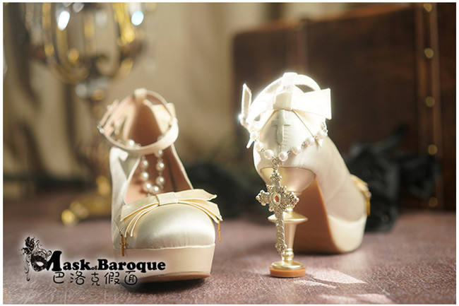Mask of Baroque ~ Cross Candlestick Lolita Heels Shoes -11 Colors Pre-order Closed