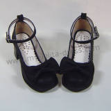 Black PU Bow Lolita Shoes