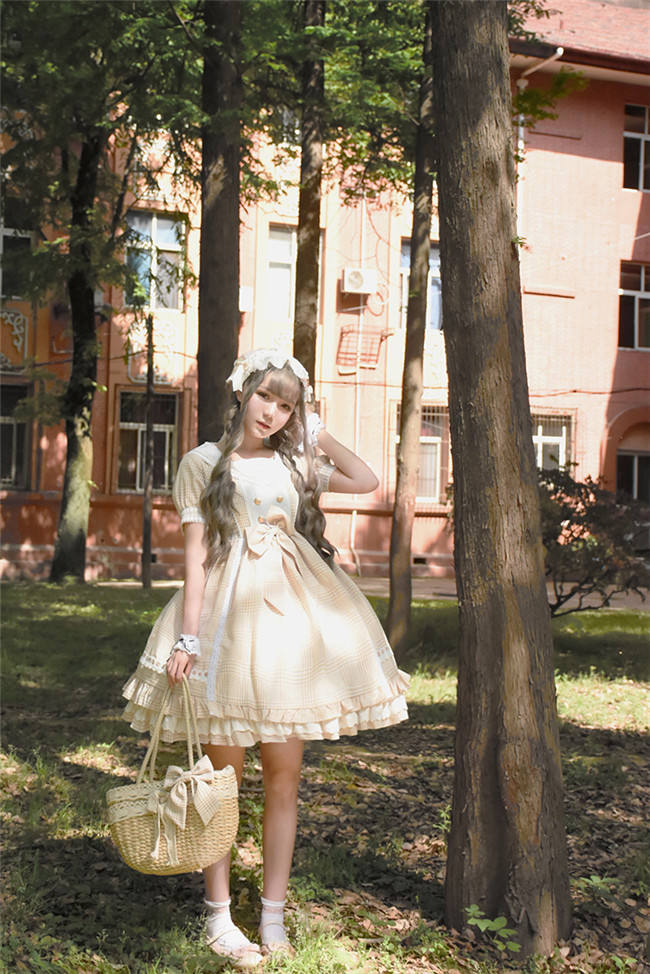 Not Stripe~ Sweet Gingham Lolita OP Dress off