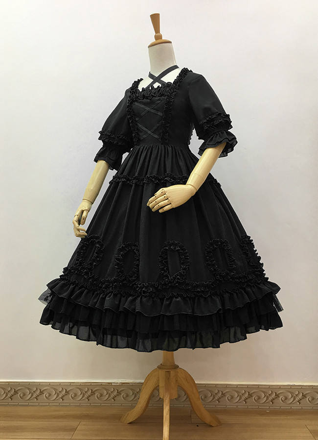 Little Dipper Tasya~ Chiffon Lolita Med-length OP Dress -Ready Made