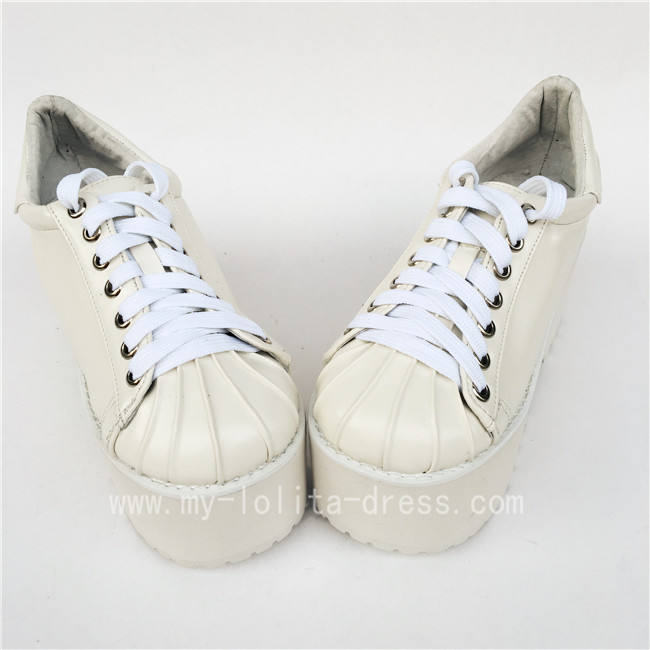High platform White Matte Lolita Shoes