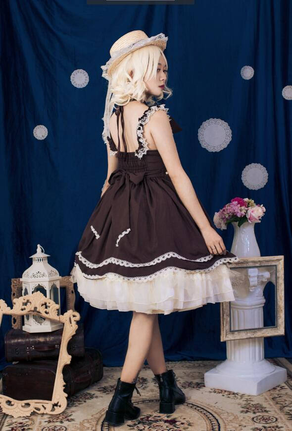 Halter Neckline Classic Lolita Jumper Dress -out