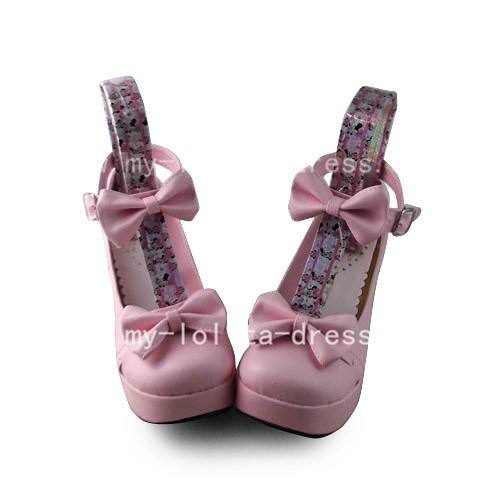 Sweet Pink Square Heel Shoes