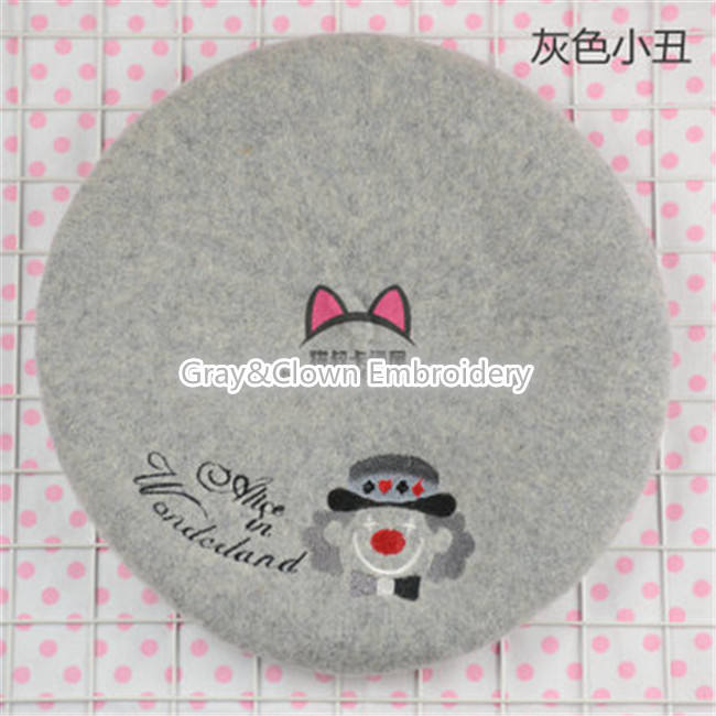 Swimmer Wool Sweet Embroidery Lolita Beret In Stock